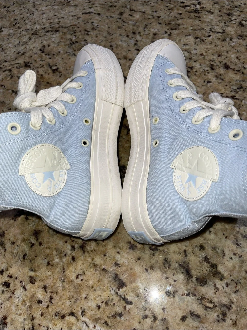 Converse High-Top Canvas Sneakers in Light Blue
